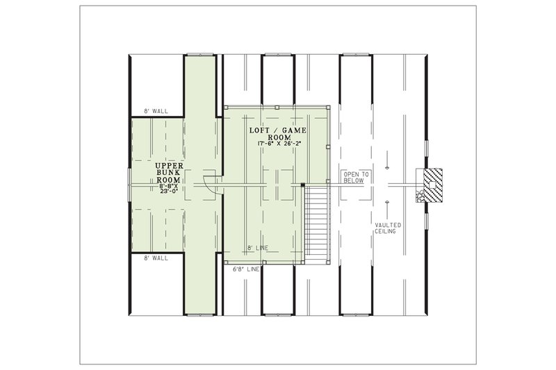 Architectural House Design - Floor Plan - Upper Floor for Country House Plan #17-2917 - 10 bed, 3.5 bath