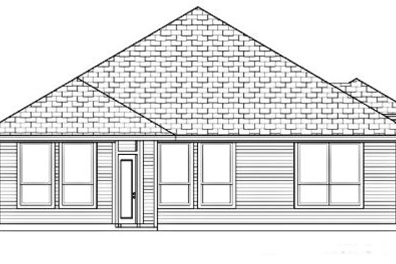 Exterior - Rear Elevation for European House Plan #84-331 - 3 bed, 2 bath