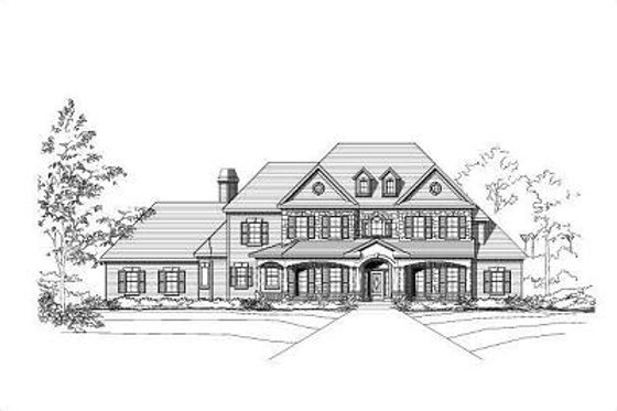 Exterior - Front Elevation for Colonial House Plan #411-281 - 4 bed, 3 bath