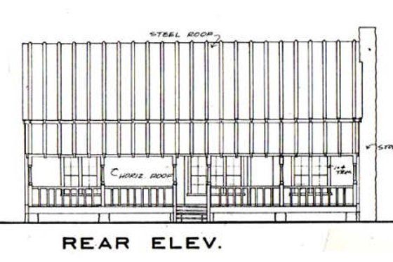 Exterior - Rear Elevation 1 for Southern House Plan #312-137 - 2 bed, 2 bath