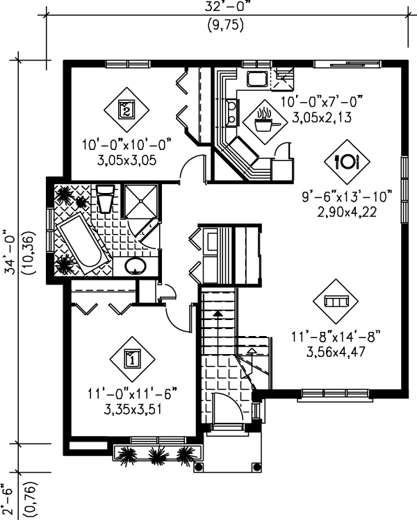 Traditional Floor Plan - Main Floor Plan #25-1190