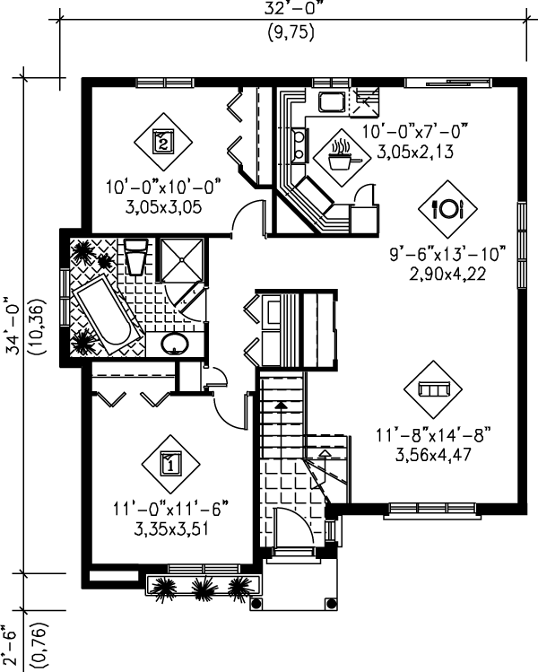 Dream House Plan - Traditional Floor Plan - Main Floor Plan #25-1190