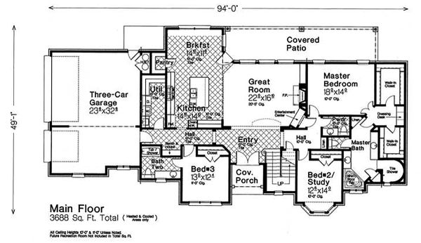 Home Plan - Country Floor Plan - Main Floor Plan #310-1318