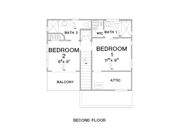 House Blueprint - Contemporary Floor Plan - Upper Floor Plan #472-451