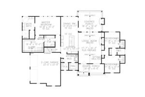 Floor Plan - Main Floor for Farmhouse House Plan #54-389 - 4 bed, 3.5 bath