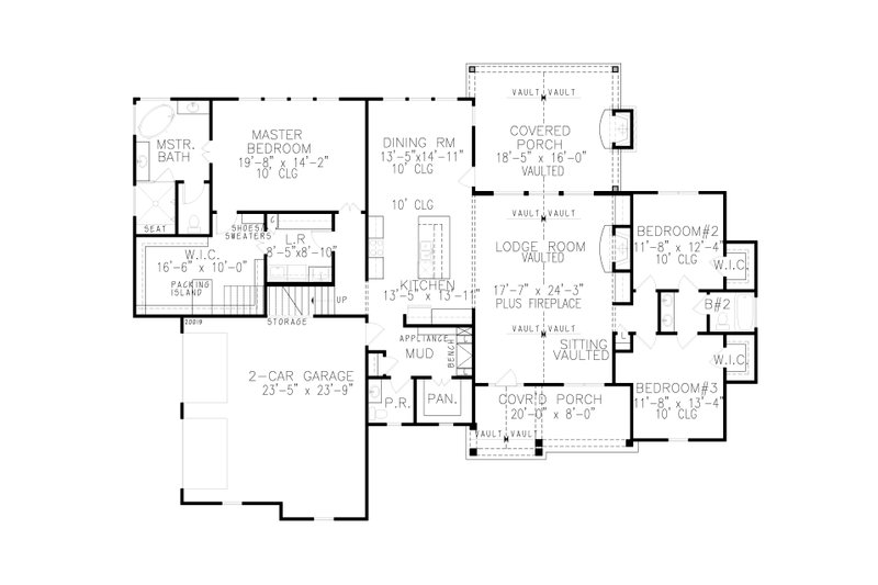 Dream House Plan - Floor Plan - Main Floor for Farmhouse House Plan #54-389 - 4 bed, 3.5 bath
