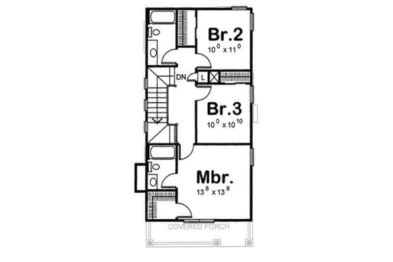 Dream House Plan - Floor Plan - Upper Floor for Craftsman House Plan #20-1753 - 3 bed, 3 bath