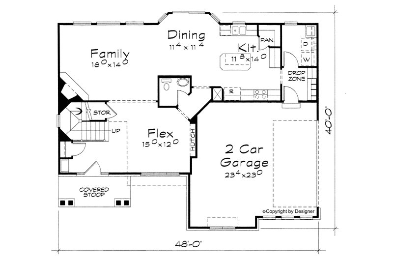 Dream House Plan - Floor Plan - Main Floor for Bungalow House Plan #20-2094 - 4 bed, 2.5 bath