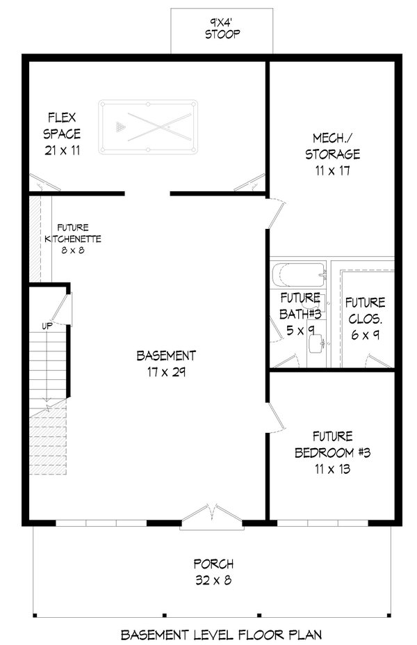 Southern Floor Plan - Upper Floor Plan #932-888