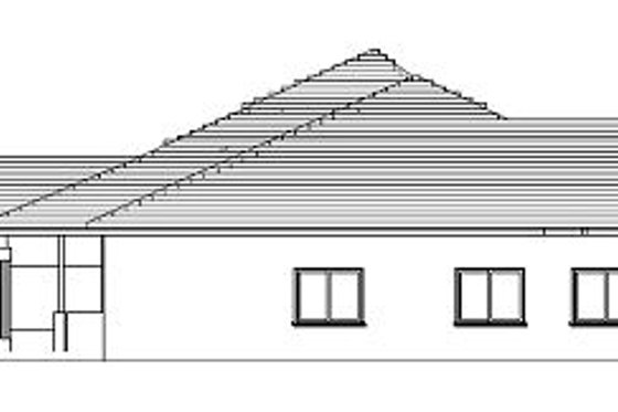 Exterior - Rear Elevation for Mediterranean House Plan #1-700 - 4 bed, 3 bath