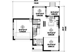 Floor Plan - Main Floor for Contemporary House Plan #25-4263 - 3 bed, 2.5 bath