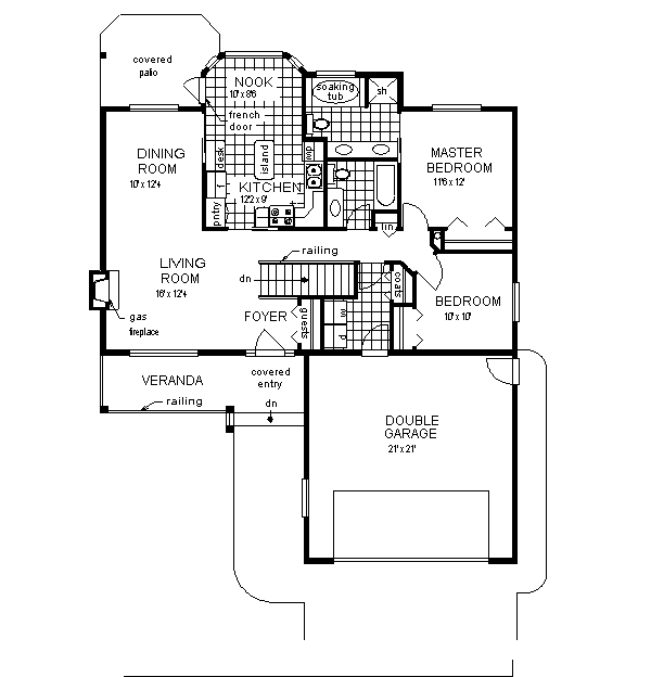 Architectural House Design - Ranch Floor Plan - Main Floor Plan #18-1021