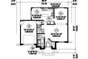 European Style House Plan - 3 Beds 1 Baths 2028 Sq/Ft Plan #25-4865 