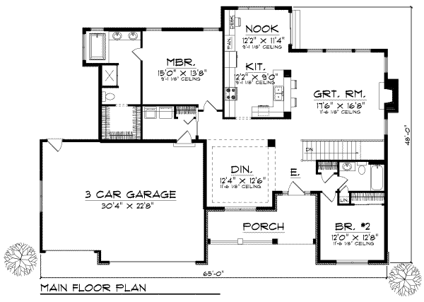 European Floor Plan - Main Floor Plan #70-669