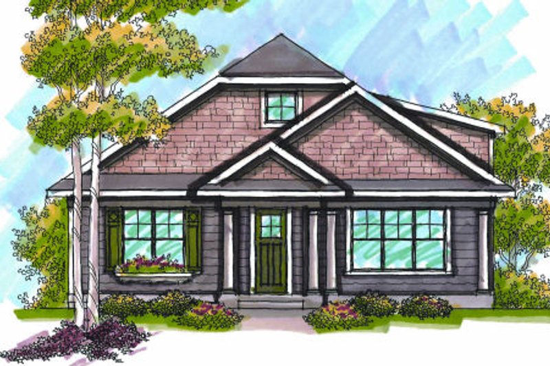 Dream House Plan - Bungalow Exterior - Front Elevation Plan #70-967