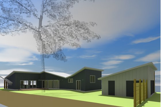 Exterior - Other Elevation 1 for Modern House Plan #450-4 - 3 bed, 2 bath