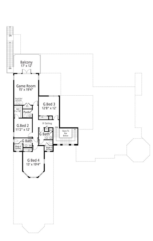 Mediterranean Floor Plan - Upper Floor Plan #938-151