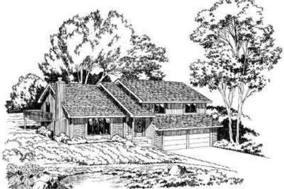 Exterior - Front Elevation for Traditional House Plan #312-210 - 4 bed, 3 bath