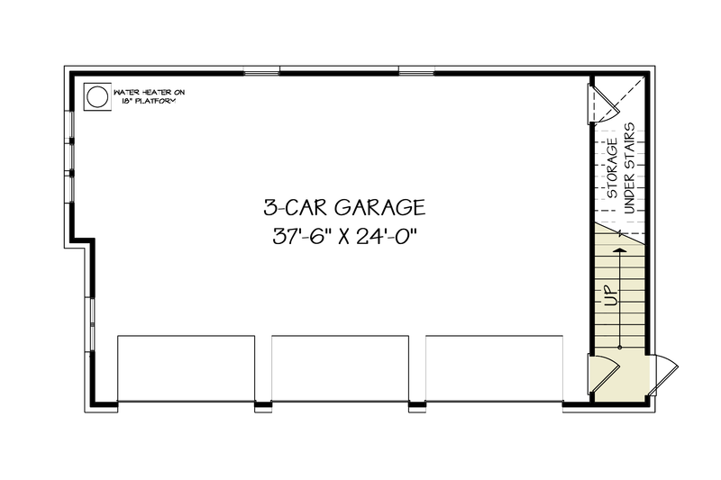 Home Plan - Floor Plan - Main Floor for Farmhouse House Plan #119-455 - 1 bed, 1 bath