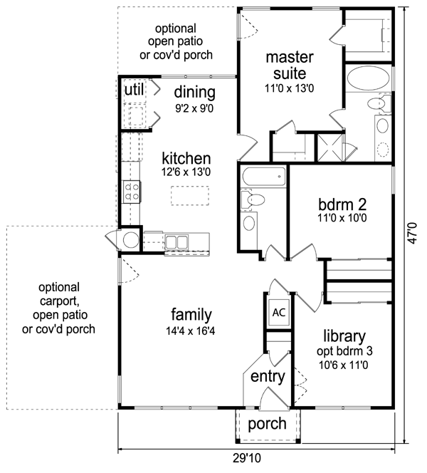 Architectural House Design - Beach Floor Plan - Main Floor Plan #84-511