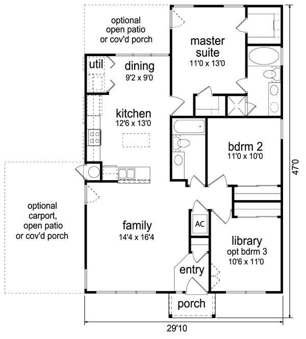 Beach Floor Plan - Main Floor Plan #84-511