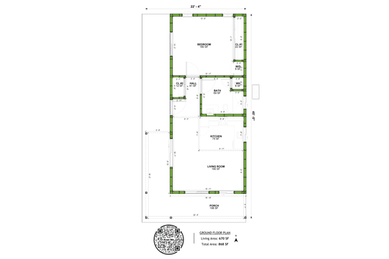 Floor Plan - Main Floor for Mediterranean House Plan #1106-41 - 1 bed, 1 bath