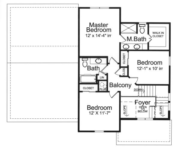 Architectural House Design - Traditional Floor Plan - Upper Floor Plan #46-890