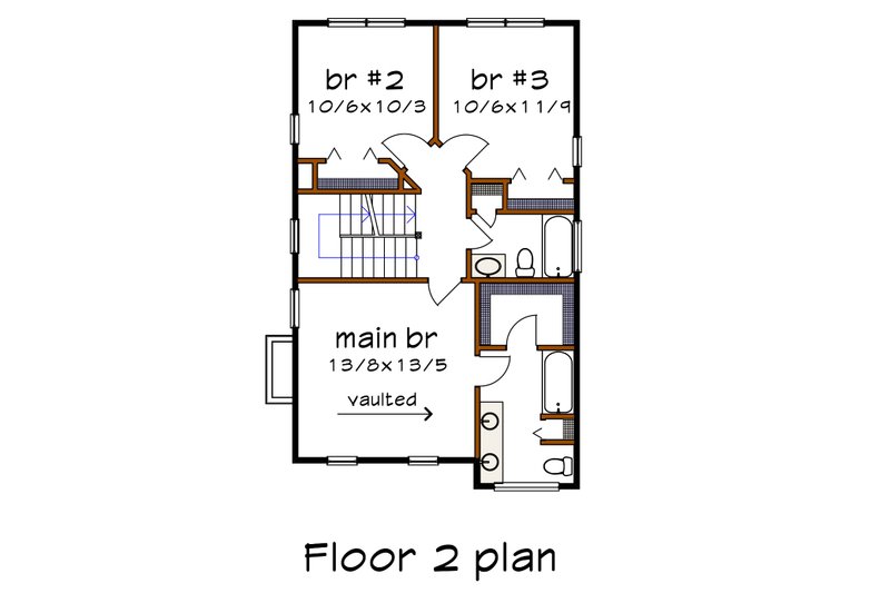 Architectural House Design - Floor Plan - Upper Floor for Modern House Plan #79-324 - 3 bed, 2.5 bath