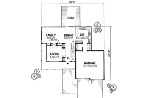 Floor Plan - Main Floor for Farmhouse House Plan #50-206 - 3 bed, 2.5 bath