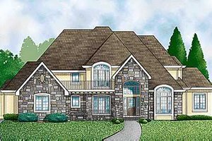 European Exterior - Front Elevation Plan #67-239