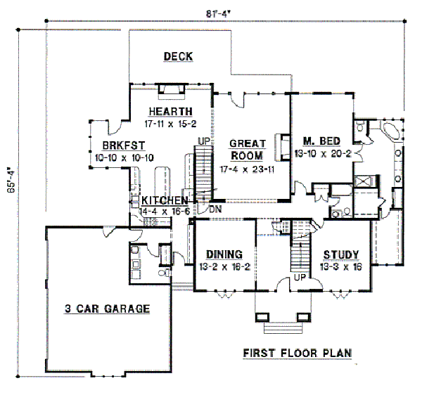 Traditional Floor Plan - Main Floor Plan #67-174