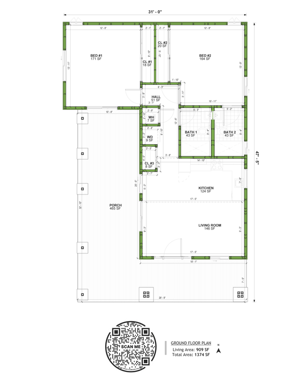 Craftsman Floor Plan - Main Floor Plan #1106-32
