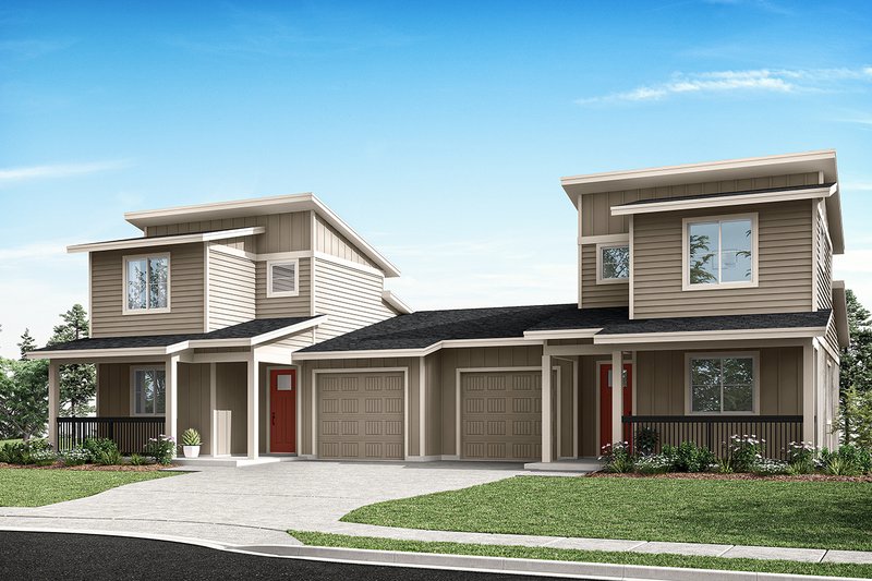 Dream House Plan - Contemporary Exterior - Front Elevation Plan #124-1360