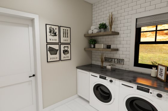 Interior - Laundry for Farmhouse House Plan #51-1392 - 3 bed, 2.5 bath