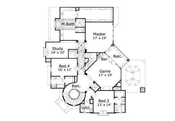 European Floor Plan - Upper Floor Plan #411-630