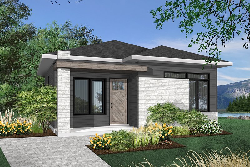Architectural House Design - Exterior - Front Elevation 3 for Contemporary House Plan #23-2299 - 2 bed, 1 bath