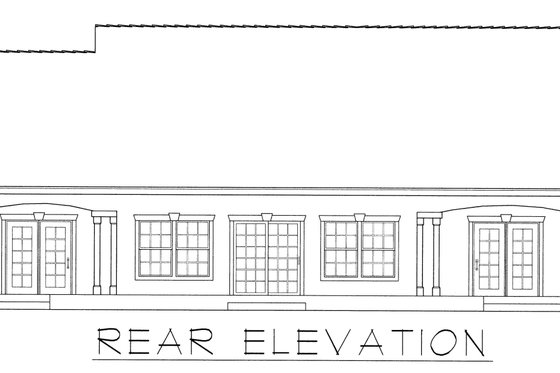 Exterior - Rear Elevation for Country House Plan #112-163 - 3 bed, 2 bath