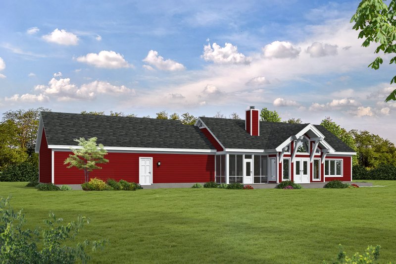 Architectural House Design - Exterior - Rear Elevation for Ranch House Plan #932-671 - 2 bed, 2 bath