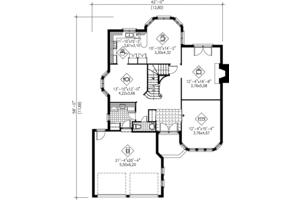 Floor Plan - Main Floor for European House Plan #25-2226 - 4 bed, 2.5 bath