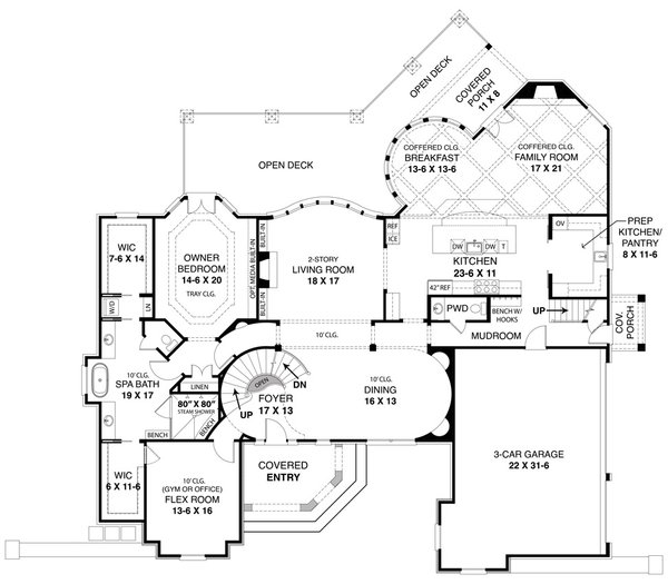 Architectural House Design - European Floor Plan - Main Floor Plan #119-443