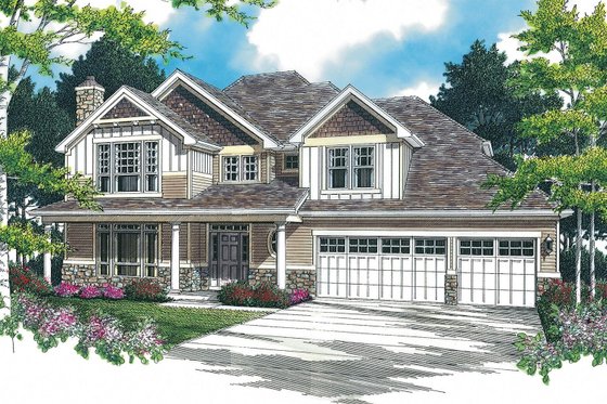 Exterior - Front Elevation 3 for Craftsman House Plan #48-379 - 4 bed, 2.5 bath