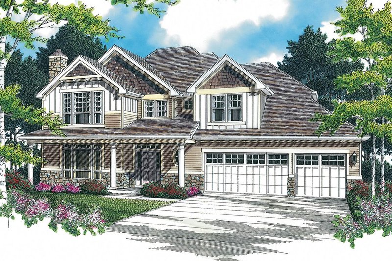 Home Plan - Exterior - Front Elevation 3 for Craftsman House Plan #48-379 - 4 bed, 2.5 bath