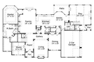 Floor Plan - Main Floor for European House Plan #411-494 - 5 bed, 4.5 bath