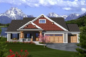 Ranch Exterior - Front Elevation Plan #70-1112