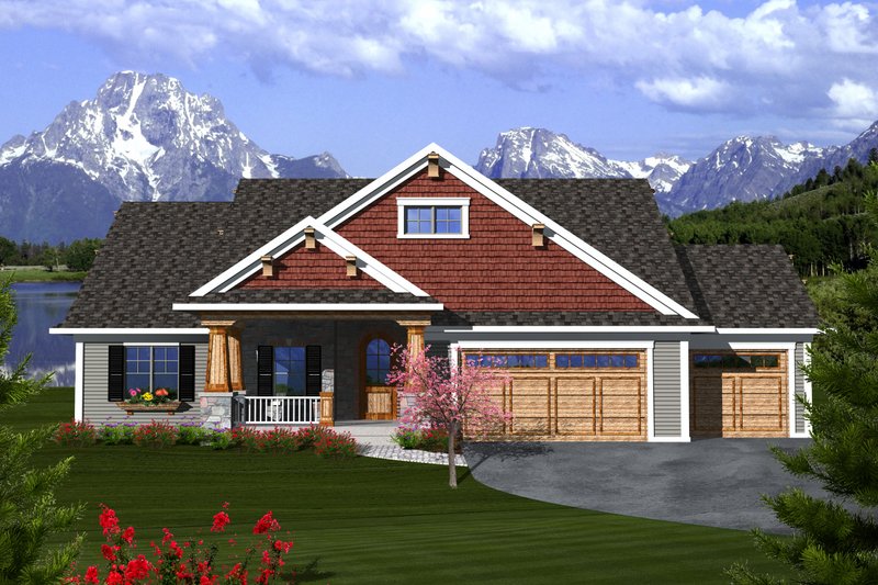 Home Plan - Ranch Exterior - Front Elevation Plan #70-1112