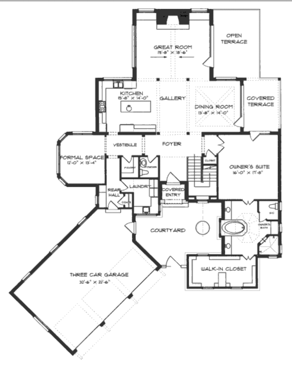 Home Plan - European Floor Plan - Main Floor Plan #413-819