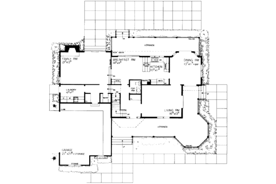 Floor Plan - Main Floor for Victorian House Plan #72-146 - 3 bed, 2.5 bath