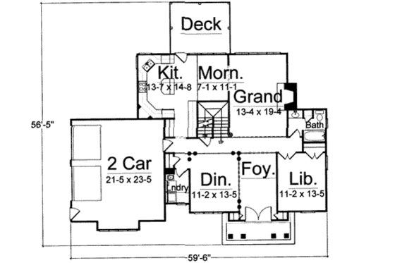 Floor Plan - Main Floor for European House Plan #119-138 - 3 bed, 3 bath