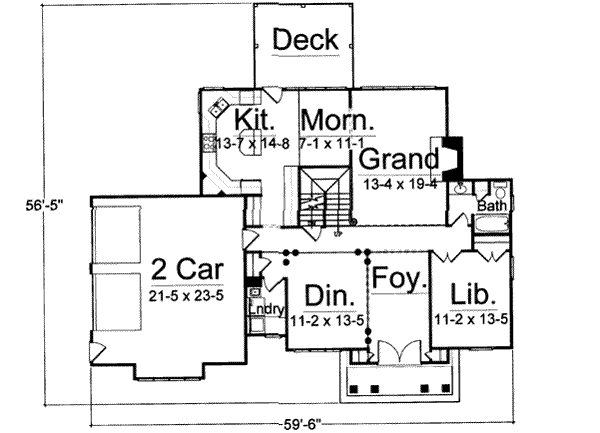 House Blueprint - European Floor Plan - Main Floor Plan #119-138