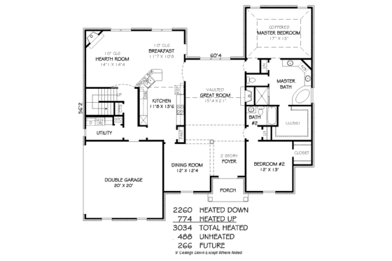 Floor Plan - Main Floor for Traditional House Plan #424-371 - 4 bed, 3 bath